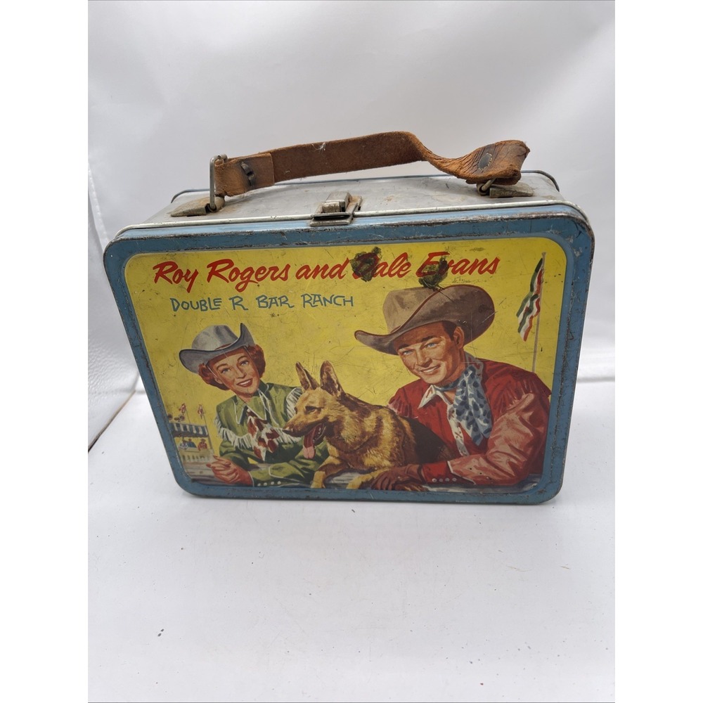 Vintage Roy Rogers And Dale Evans Double R Bar Ranch Lunchbox 1950"s. No Thermos